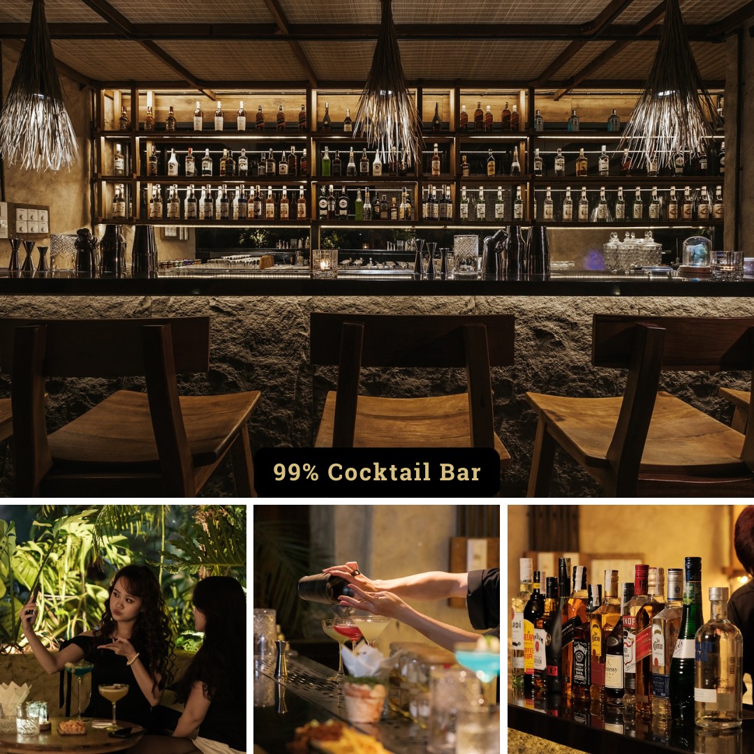 Quầy bar tại 99% Cocktail Bar ở Huế